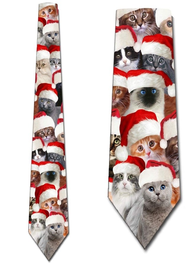 Three Rooker Cat Ties Mens Kitty Christmas Neckties Santa Cats - Image 2